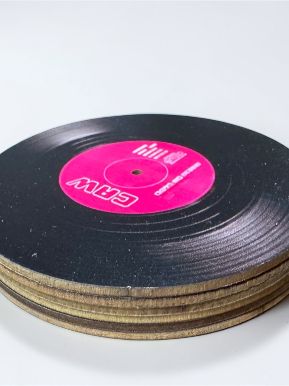 Retro Vinyl Inspired Record Coasters Set of 6 | Wooden | NWOT - Picture 15 of 16